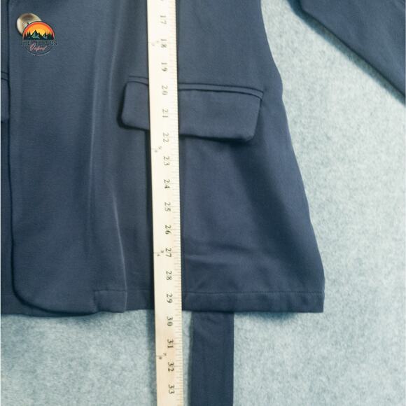 Bloomchic One-Button Coat Navy Belted Collared Trench Blazer Women's Size 18-20 - Picture 7 of 13